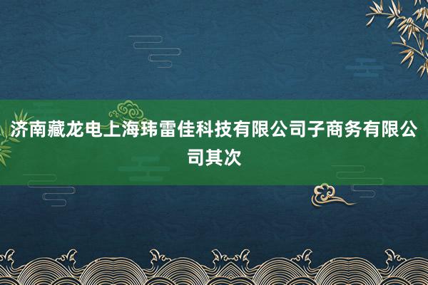济南藏龙电上海玮雷佳科技有限公司子商务有限公司其次